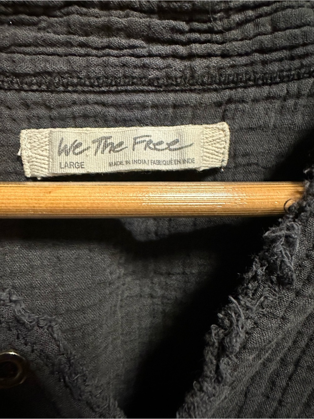 We The Free Black Textured Button-Front Shirt - Picture 2 of 11